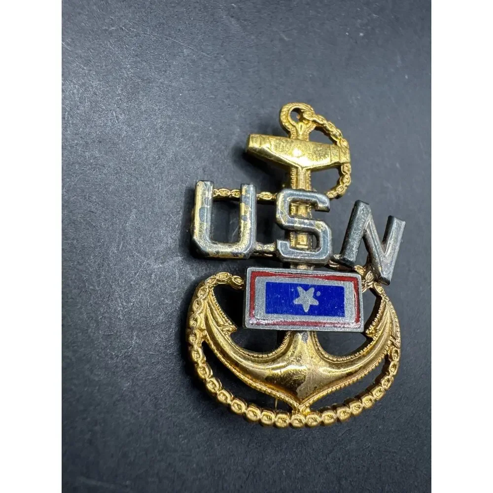 Vintage Sterling Silver 925 W/ Gold Tone WWII US Navy Son-in-Service Pin Amcraft